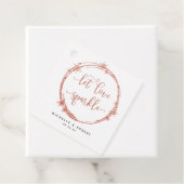 Laat Liefde Sparkle, Blush, Roos Gold Bedankjes Labels (In situ)