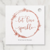 Laat Liefde Sparkle, Blush, Roos Gold Bedankjes Labels (Achterkant)