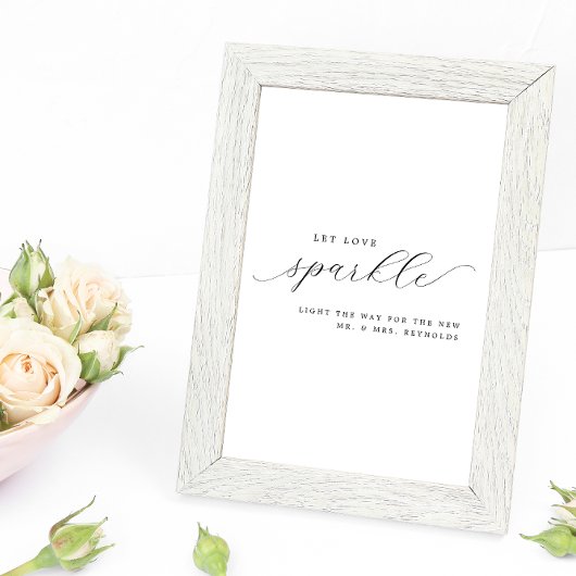Laat Liefde Sparkle Bruiloft Sparkler Verstuur tek Poster
