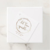 Laat Liefde Sparkle, Modern Goud en Wit Bedankjes Labels (In situ)