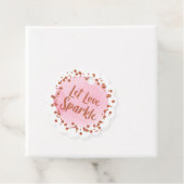 Laat Liefde Sparkle Roze Rose Goud Confetti Bruilo Bedankjes Labels (In situ)