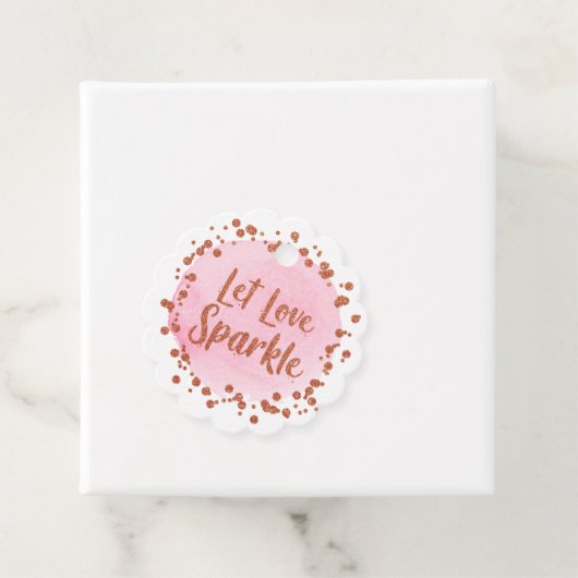 Laat Liefde Sparkle Roze Rose Goud Confetti Bruilo Bedankjes Labels (In situ)