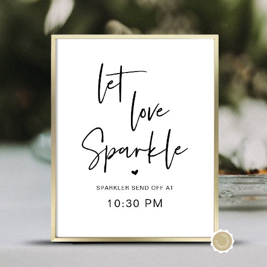 Laat Liefde Sparkle, Sparkler Verstuur Tijd, Bruil Poster