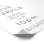 Laat Liefde Sparkle Tijd Trouwbord Poster (Hoek)