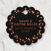 Laat Liefde Sparkle Zwart Roos Goud Confetti Bruil Bedankjes Labels (Achterkant)