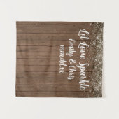 Laat liefde sprankelen bruiloft achtergrond rustie wandkleed (Voorkant (horizontaal))