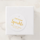 Laat liefde sprankelen ECHTE gouden folie Bedankjes Labels (Met doos)