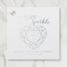 Laat liefde sprankelen edelsteen omtrek bruiloft o bedankjes labels