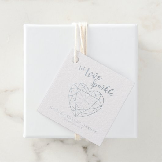 Laat liefde sprankelen edelsteen omtrek bruiloft o bedankjes labels (Met doos)