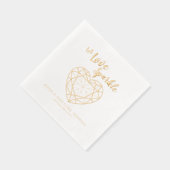 Laat liefde sprankelen edelsteen omtrek bruiloft o folie servetten (Rechts)