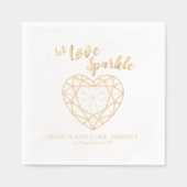 Laat liefde sprankelen edelsteen omtrek bruiloft o folie servetten (Voorkant)