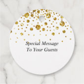 Laat liefde sprankelen Modern Goud Confetti bruilo Bedankjes Labels (Achterkant)