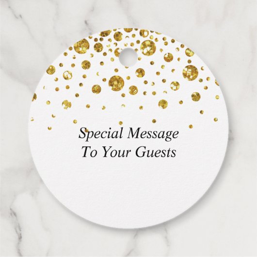 Laat liefde sprankelen Modern Goud Confetti bruilo Bedankjes Labels (Achterkant)