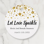 Laat liefde sprankelen Modern Goud Confetti bruilo Bedankjes Labels (Voorkant)