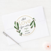 Laat liefde sprankelen Tropische bruiloft Ronde Sticker (Envelop)