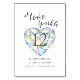 Laat liefde sprankelen waterverf diamant kaart