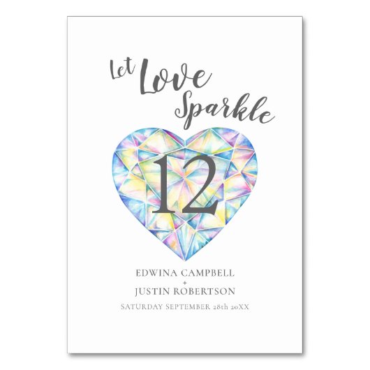 Laat liefde sprankelen waterverf diamant kaart (Voorkant)