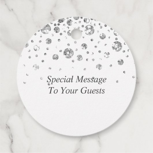 Laat liefde sprankelen wit en zilver Confetti brui Bedankjes Labels (Achterkant)