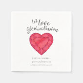 Laat liefdesgloed met passie-ruby bruiloft servet (Voorkant)