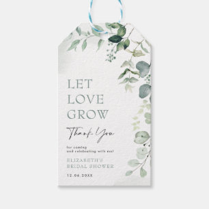 Laat liefdesgroei Eucalyptus Greenery Vrijgezellen Cadeaulabel