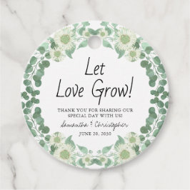 Laat liefdesgroei met eucalyptus vlokken Dank je h Bedankjes Labels