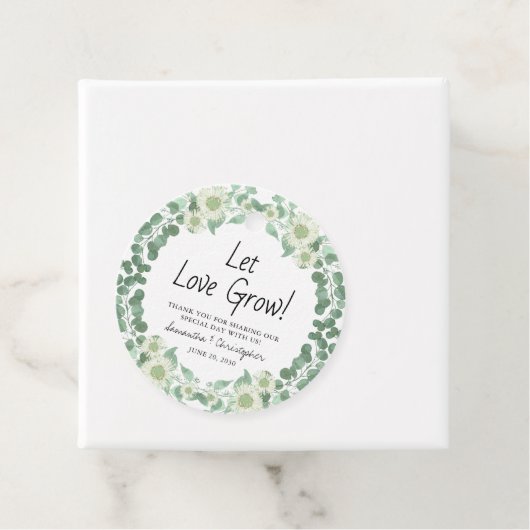 Laat liefdesgroei met eucalyptus vlokken Dank je h Bedankjes Labels (In situ)