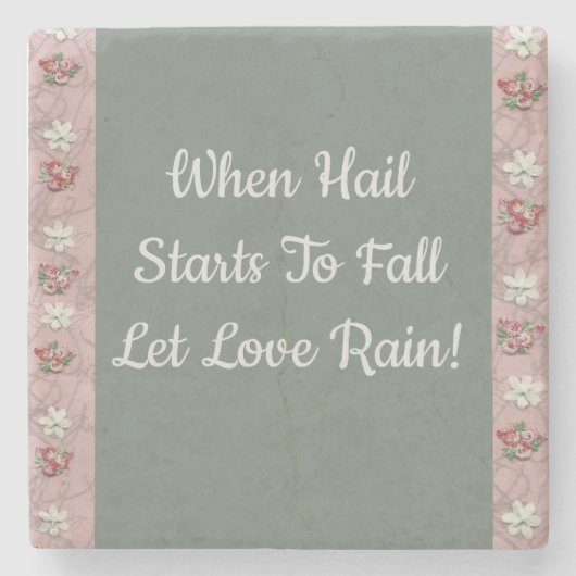 Laat liefdesregen vallen! stenen onderzetter (Voorkant)