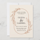 Laat Lijst. Modern ivoor gewoon bruiloft Kaart (Voorkant)