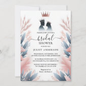 Laat Long Tulle Regal Glam Blush Roze Vrijgezellen Kaart (Voorkant)