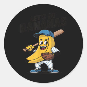 Laat los bananen, grappig banaan cadeau ronde sticker