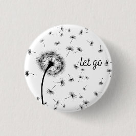 Laat los, dandelionzaad dat in de wind stroomt ronde button 3,2 cm