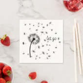 Laat los, dandelionzaad dat in de wind stroomt servet (Insitu)