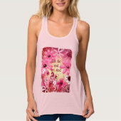 Laat los en laat God Bloemen Roze Rood Tanktop (Voorkant)
