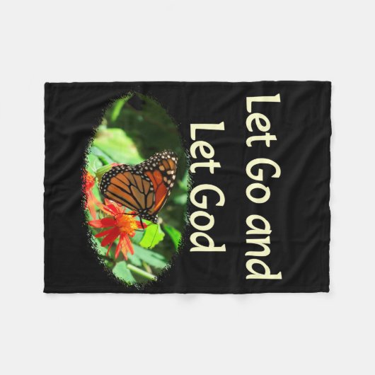 LAAT LOS EN LAAT GOD BUTTERFLY ONTWERPEN FLEECE DEKEN (Voorkant (Horizontaal))