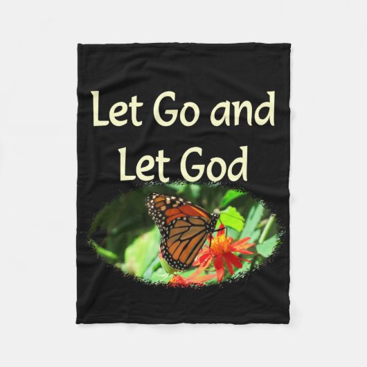 LAAT LOS EN LAAT GOD BUTTERFLY ONTWERPEN FLEECE DEKEN (Voorkant)