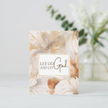 Laat los en laat God Christelijke Quote Plat Kaart