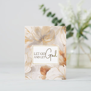 Laat los en laat God Christelijke Quote Plat Kaart