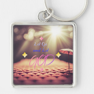 Laat los en laat God inspirerend citeren Christeli Sleutelhanger