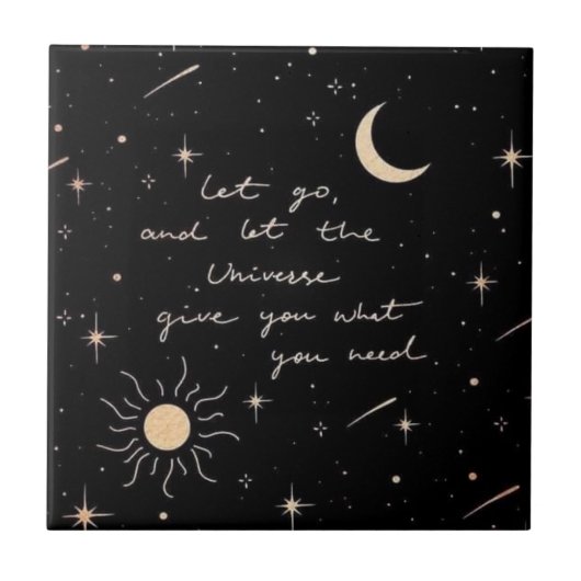 Laat los en laat het universum los tegeltje (Voorkant)