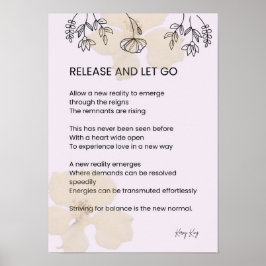 Laat los en laat los - zelfliefde poëzie poster