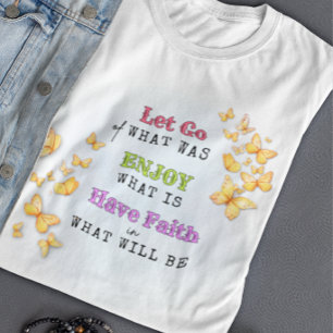 Laat Los, Geniet, Heb Vertrouwen Motiverende T-shi Tri-Blend Shirt