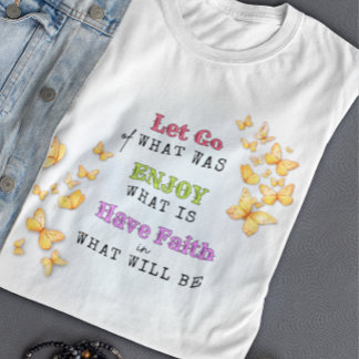 Laat Los, Geniet, Heb Vertrouwen Motiverende T-shi Tri-Blend Shirt