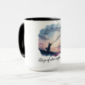 Laat Los - Waterverf Duif Vlucht Mok (Voorkant links)