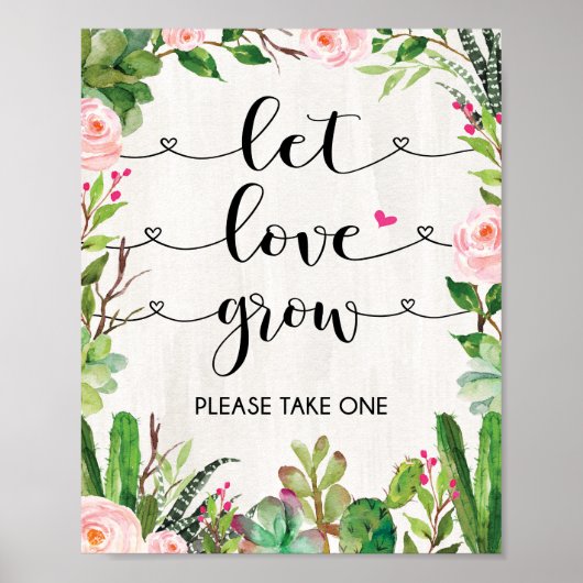 Laat Love Grow Fiesta Cactus Vrijgezellenfeest Dec Poster (Voorkant)