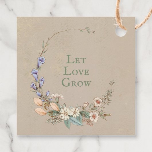 Laat Love Grow Floral Whimsy groeien Bedankjes Labels (Achterkant)