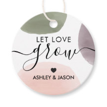 Laat Love Grow Gift Label, Roos, Salie en Druif