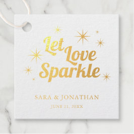 Laat Love Sparkle Gold Foil afgeven Bedankjes Labels
