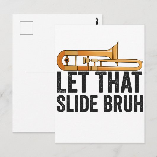 Laat Maar Glijden Bro Grappige Trombone Speler Kop Briefkaart (Voorkant / Achterkant)
