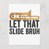 Laat Maar Glijden Bro Grappige Trombone Speler Kop Briefkaart (Voorkant)