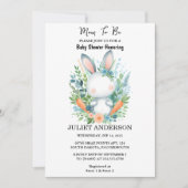 Laat mama Ear Hop Blue Pink Bunny Baby shower zijn Kaart (Voorkant)